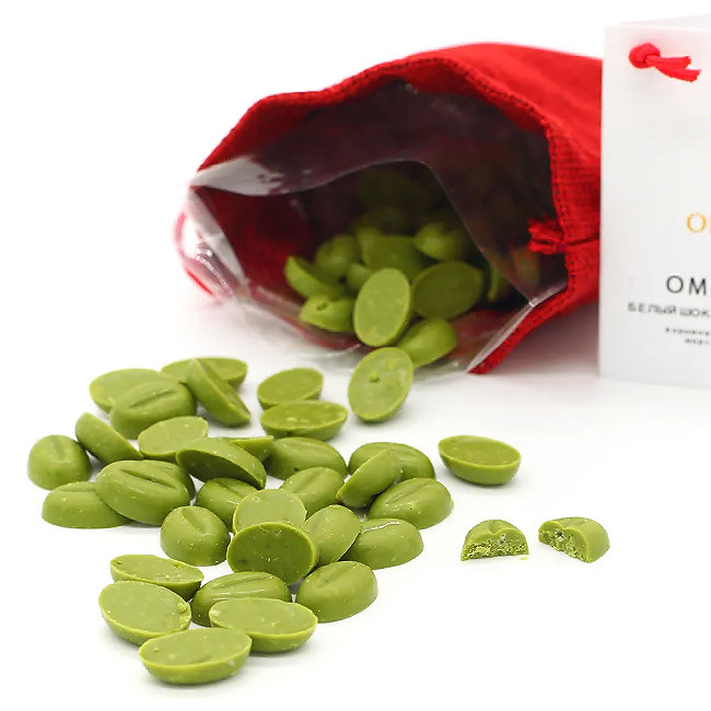 Шоколад белый с матча, карамелью и морской солью Омияге, 80 гр