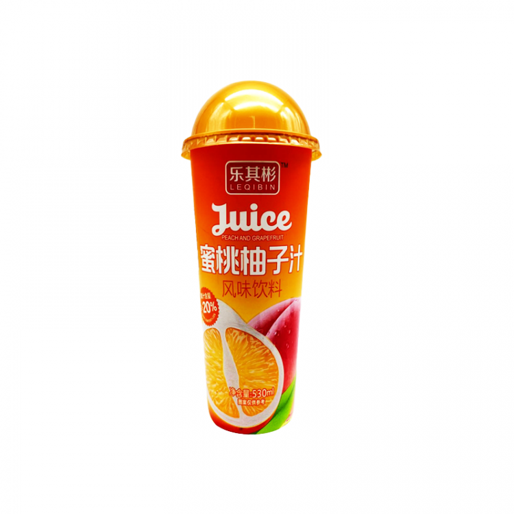 Фруктовый напиток LEQIBIN со вкусом персик-грейпфрукт, 530 мл