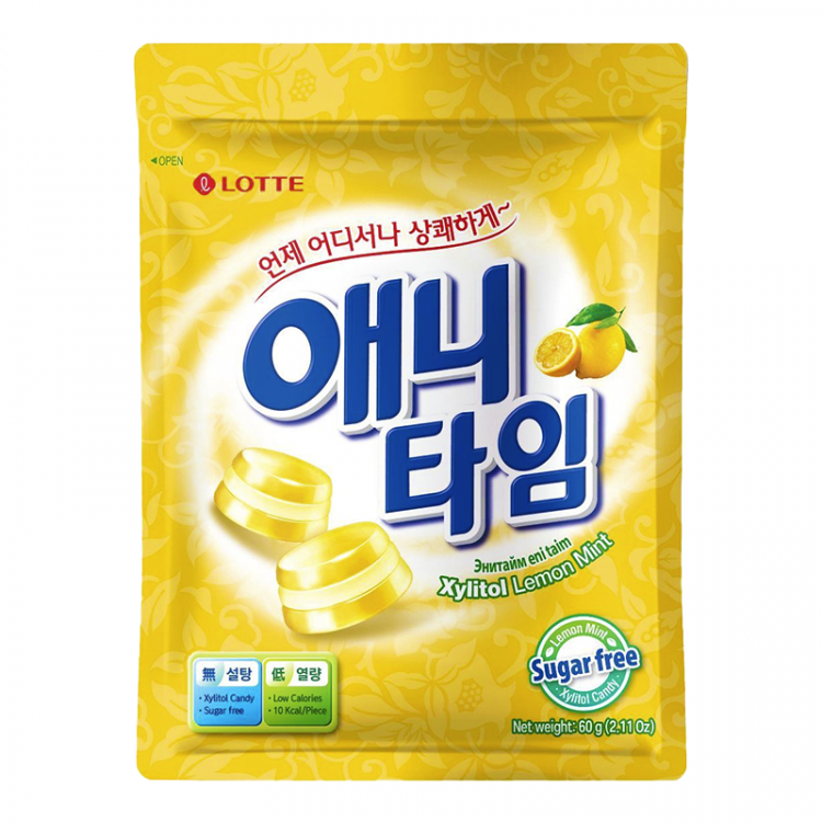 Карамель леденцовая Энитайм с ксилитолом Лимон/Мята, 60 г