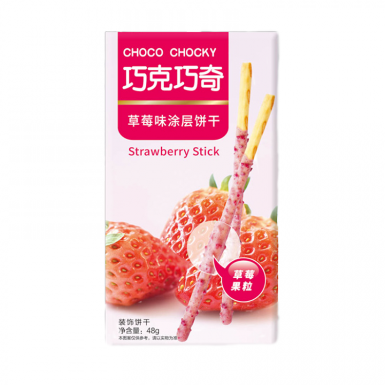 Палочки в глазури с Клубничным вкусом QiaoKeQiaoQi, 48 г