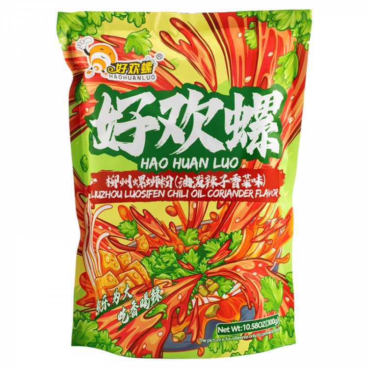 Лапша рисовая б/п со вкусом улитки, чили и кинзы HaoHuanLuo, 300 г