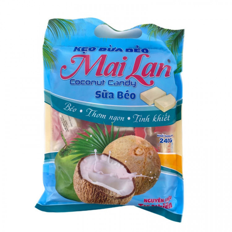 Натуральные кокосовые конфеты, Mai Lan, KEO DUA DEO, 240 г