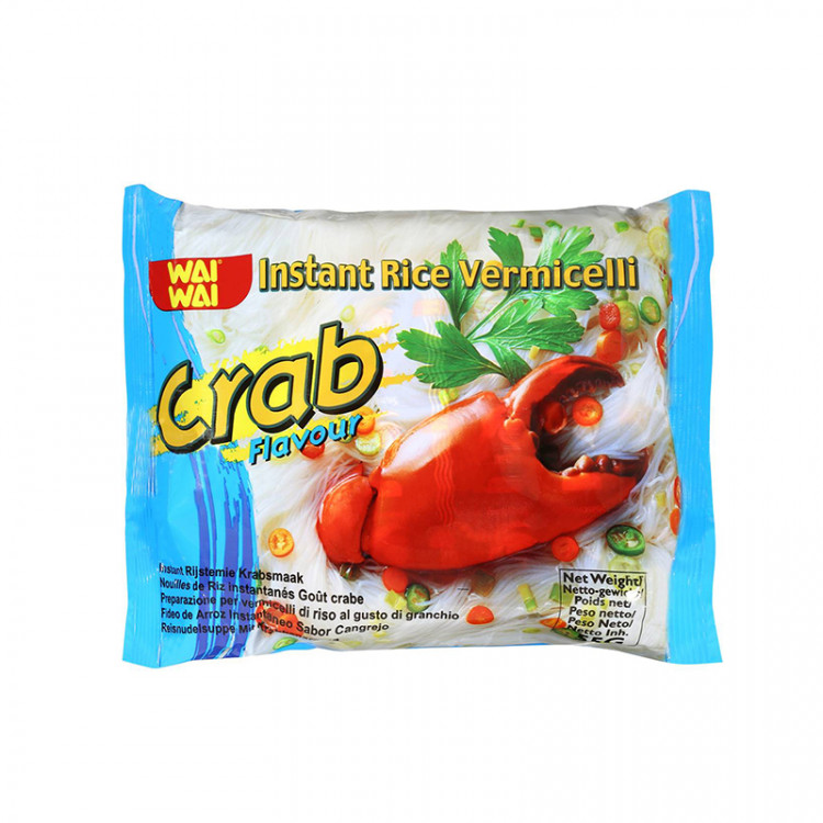 Лапша б/п рисовая со вкусом краба Waiwai, м/у 55 г