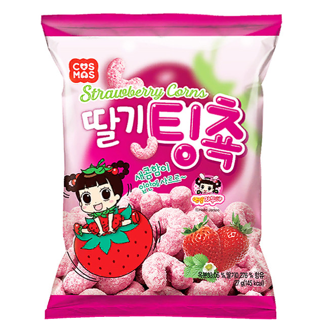 Палочки кукурузные со вкусом клубники Cosmos, 27 гр