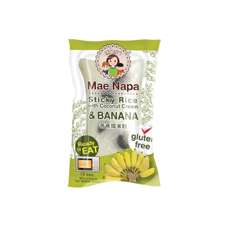 Паровой липкий рис по-тайски с кокосовым кремом и бананом MAE NAPA, 80 г