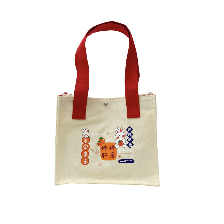 Сумка шоппер "Зайка" (красная/желтая), 1шт