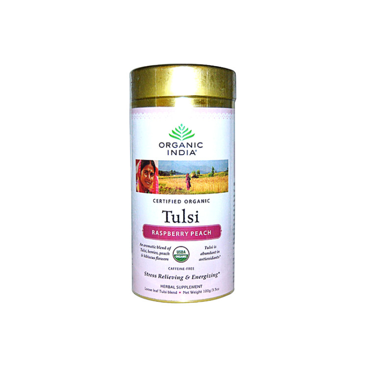 Чайный напиток базиликовый с малиной и персиком, 100 гр ВЫВОД