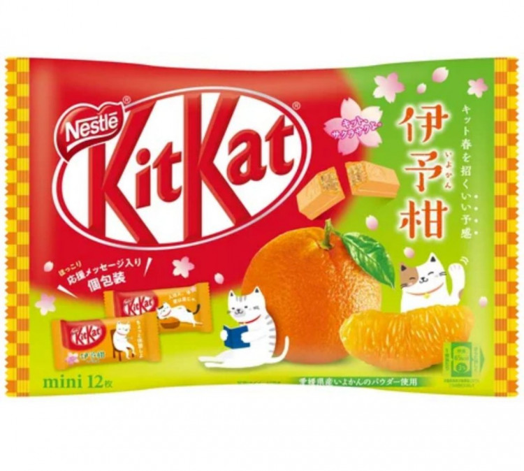 Шоколад Kit Kat со вкусом мандарина, 140 гр