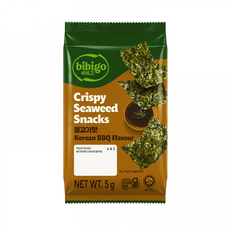 Снек из морской капусты со вкусом барбекю CJ Bibigo, 5 гр