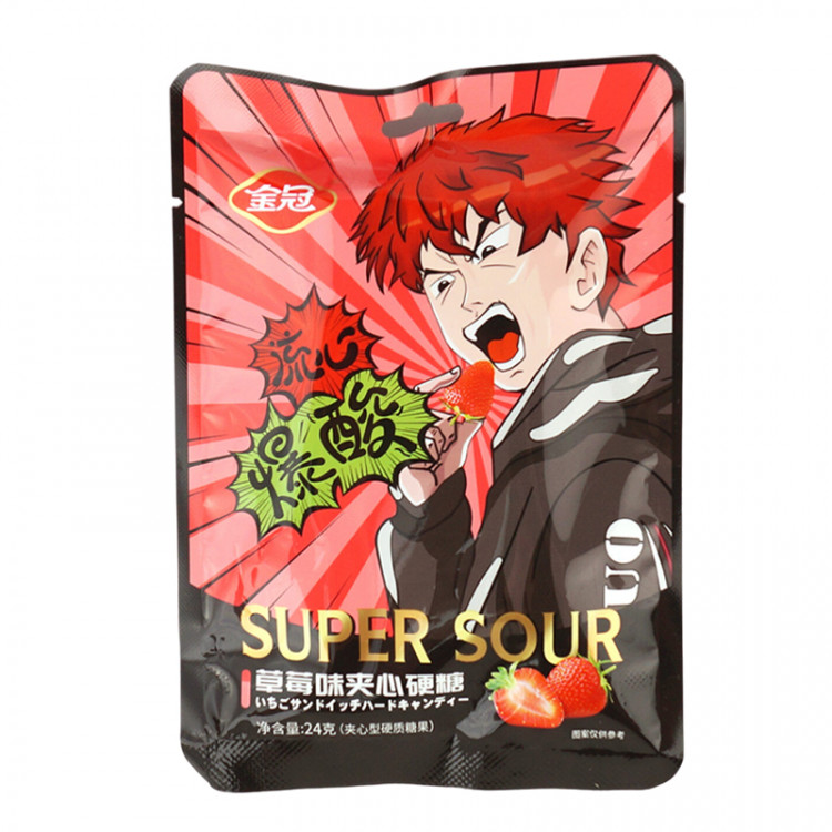 Конфеты фруктовые супер кислые Клубника, 24 гр