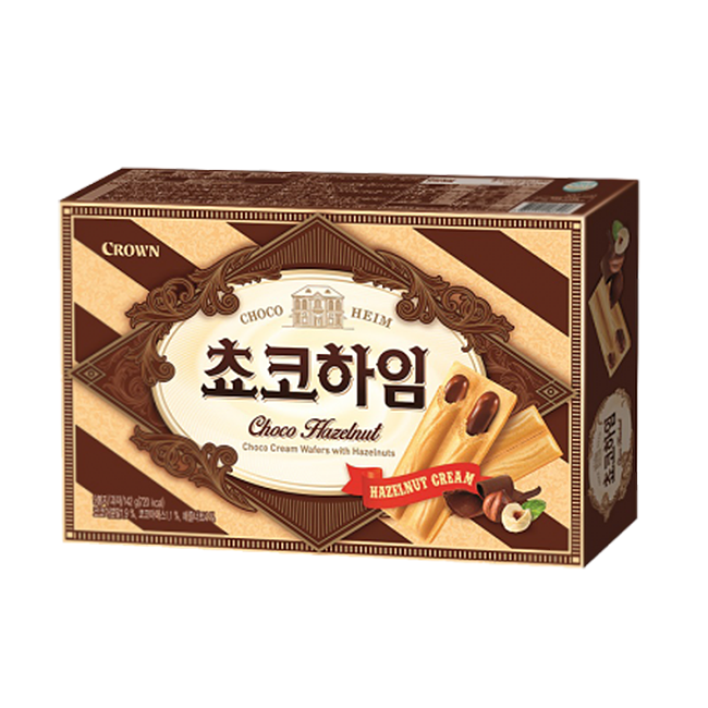 Вафли с шоколадным кремом и фундуком CROWN, 142 гр
