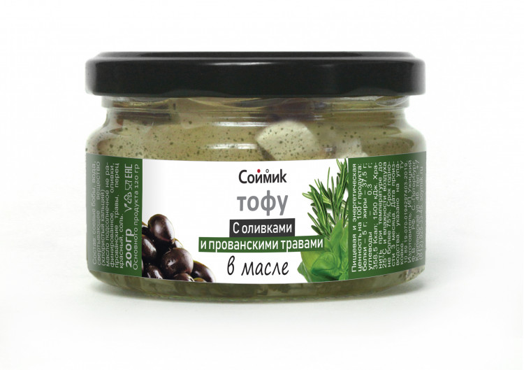 Тофу в масле с оливками и прованскими травами, 200 гр