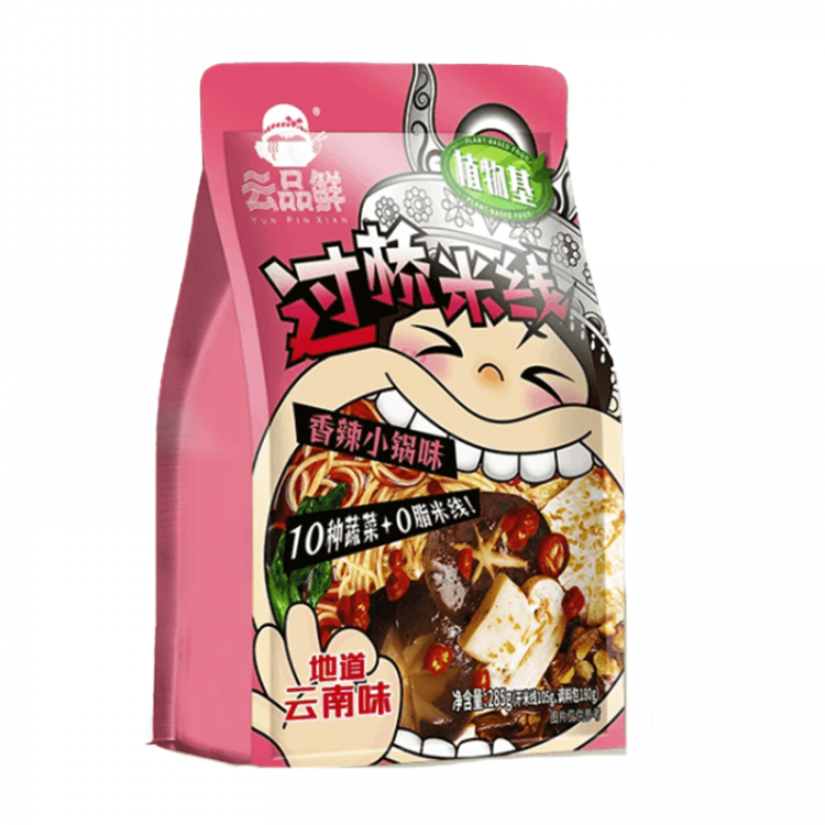 Лапша быстрого приготовления со вкусом острого мясного бульона YunPinXian, 285г