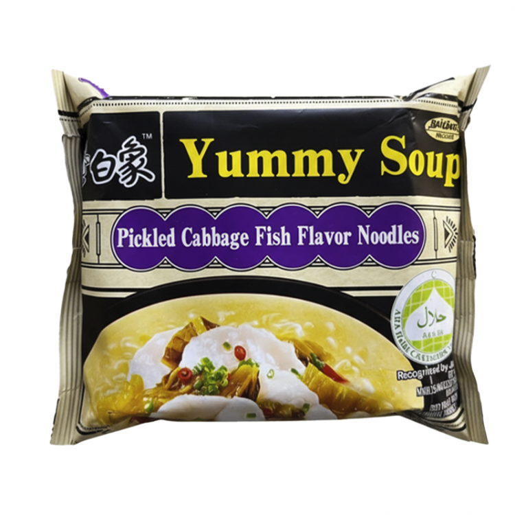 Лапша б/п Байсян со вкусом пряный рыбный суп, 122 г