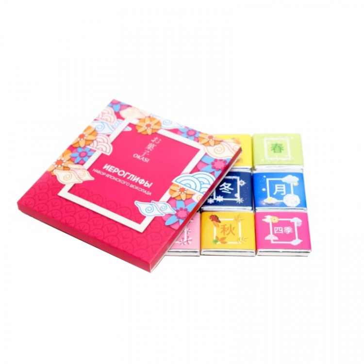 Шоколад с чаем матча Иероглифы Okasi (9 шт*5г), 45 г