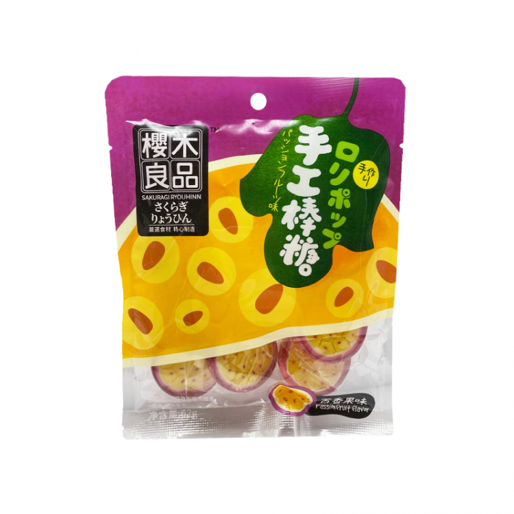 Леденцы на палочке со вкусом маракуйи "Sakuragi Ryouhinn", 62 г