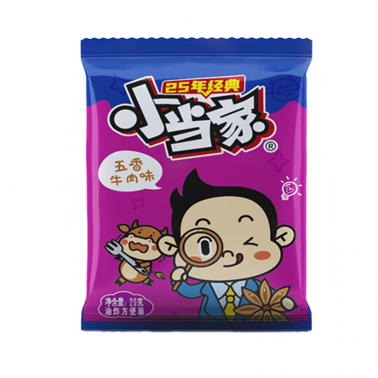 Лапша б/п во фритюре со вкусом говядины с пятью специями XiaoDangJia 20 г