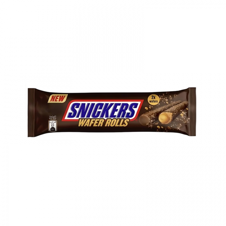 Шоколадные вафельные палочки Wafer Rolls Snickers, 24 г