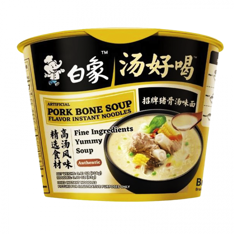 Лапша б/п со вкусом супа из свиных костей "BaiXiang" стакан, 108 г