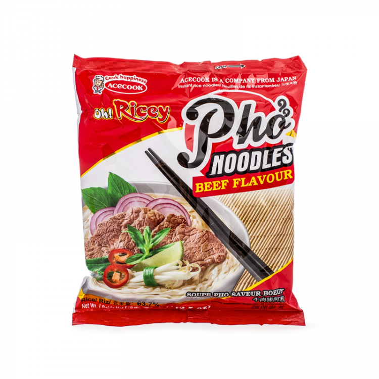 Лапша б/п рисовая со вкусом говядины Фо Бо "Acecook", 70 г