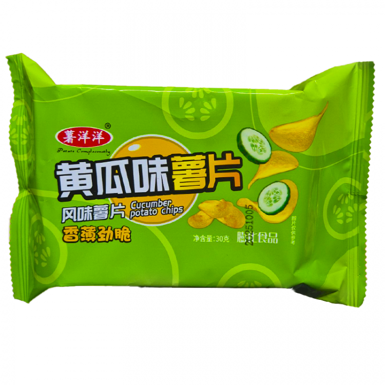 Чипсы картофельные со вкусом огурца Shuyangyang, 30 г