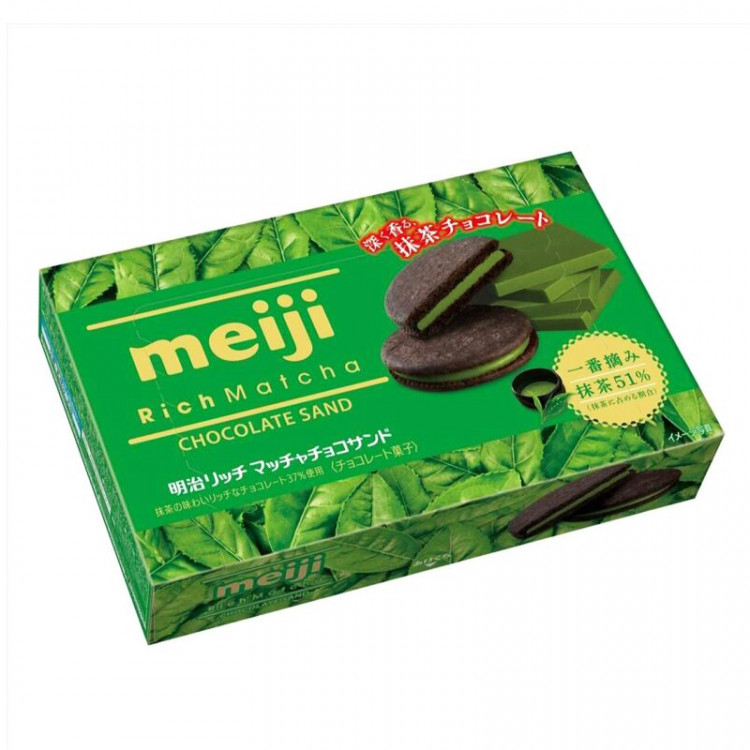 Печенье шоколадное со вкусом чая Матча Meiji, 96 гр