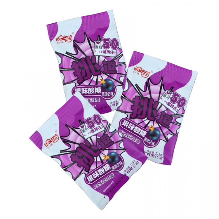 Леденцы кислые со вкусом черной смородины Liqiang, 23,8 г