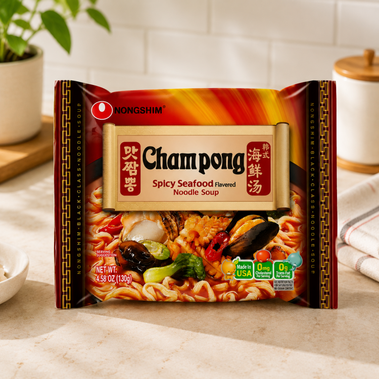 Лапша "Нонгшим" CHAMPONG острая с морепродуктами, 130 г
