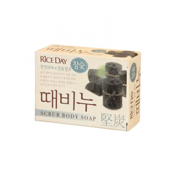 Мыло RICE DAY Эффект скраба с древесным углем, 100 г