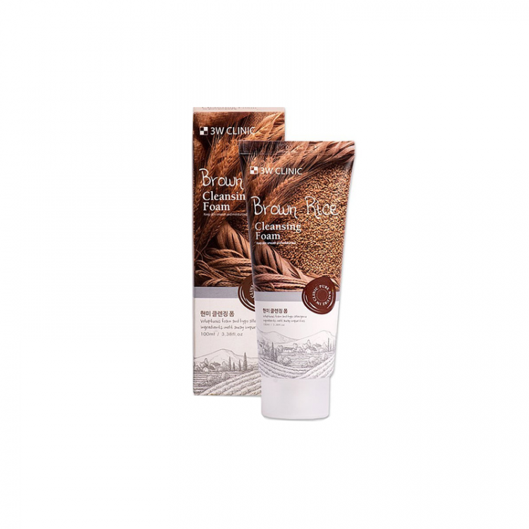 Пенка очищающая с коричневым рисом 3W, 100 мл