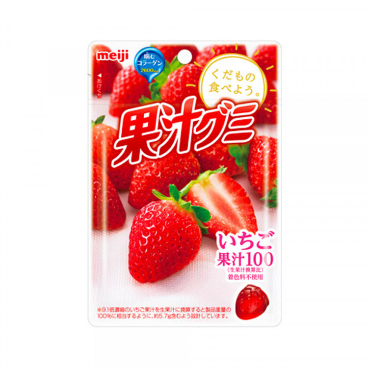 Мармелад клубника с коллагеном Meiji, 51 г