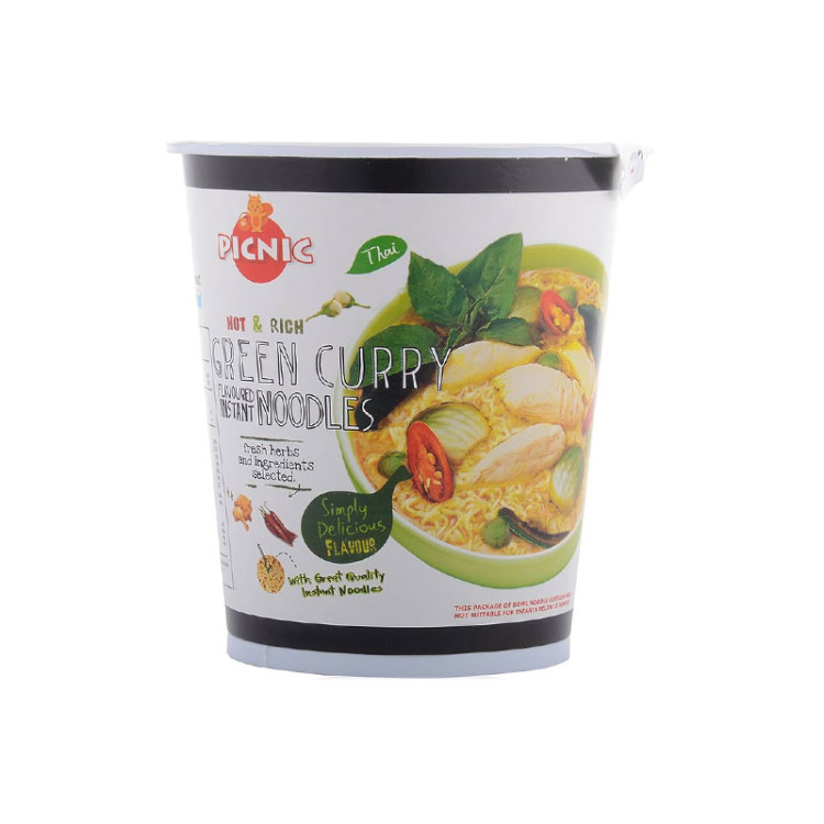 Лапша б\п Picnic со вкусом зеленого карри, 60 г