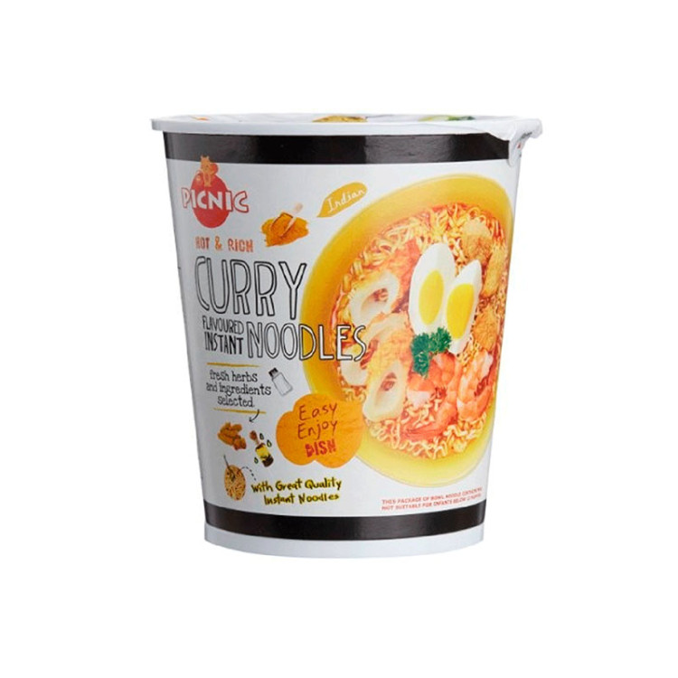 Лапша б\п Picnic со вкусом карри, стакан 60 г