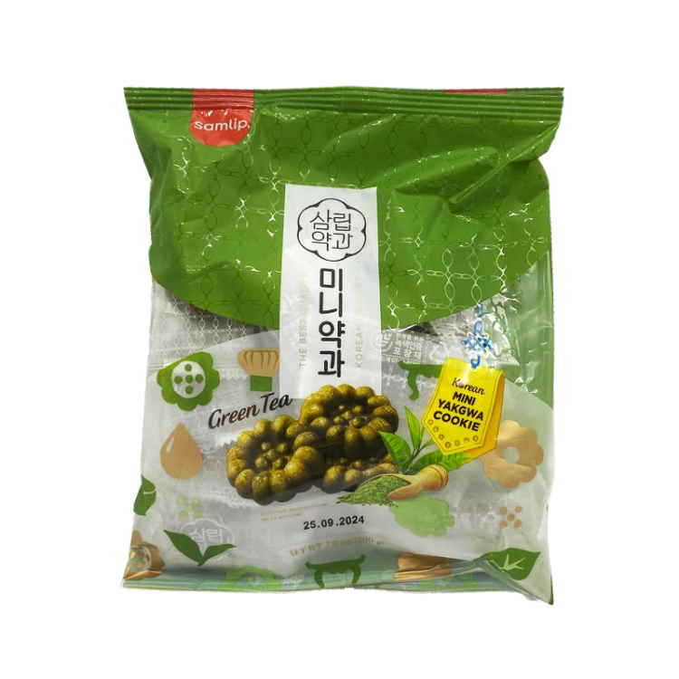 Корейское печенье Mini Yakgwa со вкусом зеленого чая, 200 г