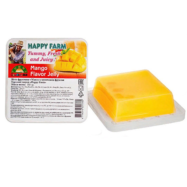 Желе фруктовое Манго с фруктами и конняку Happy Farm, 105 грВЫВОД