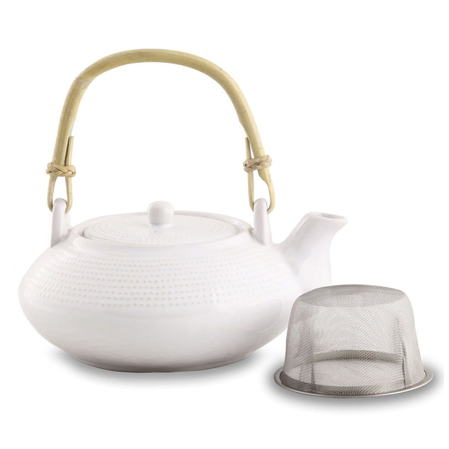 Чайник с сито белая керамика 650 мл H2084AF/PT212