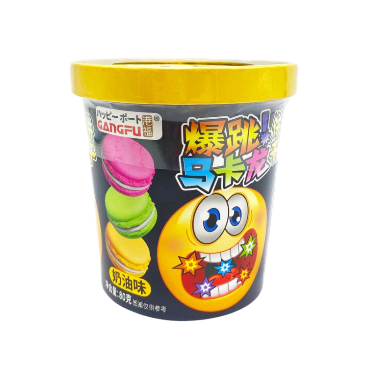 Печенье-сэндвич Макарон с кремовым вкусом и взрывной карамелью "GANG-FU", 80 г