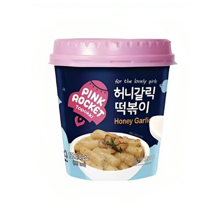 Рисовые палочки Токпокки Pink Rocket с чесночно-медовым соусом, 120 г