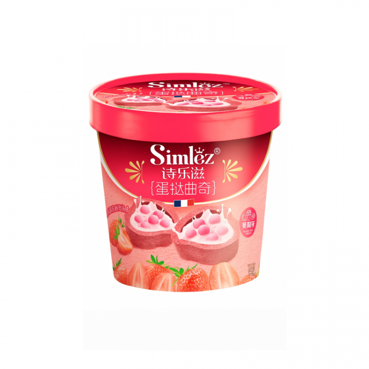 Мини-тарты с хрустящими шариками в шоколадно-клубничном соусе Simlez, 80 г