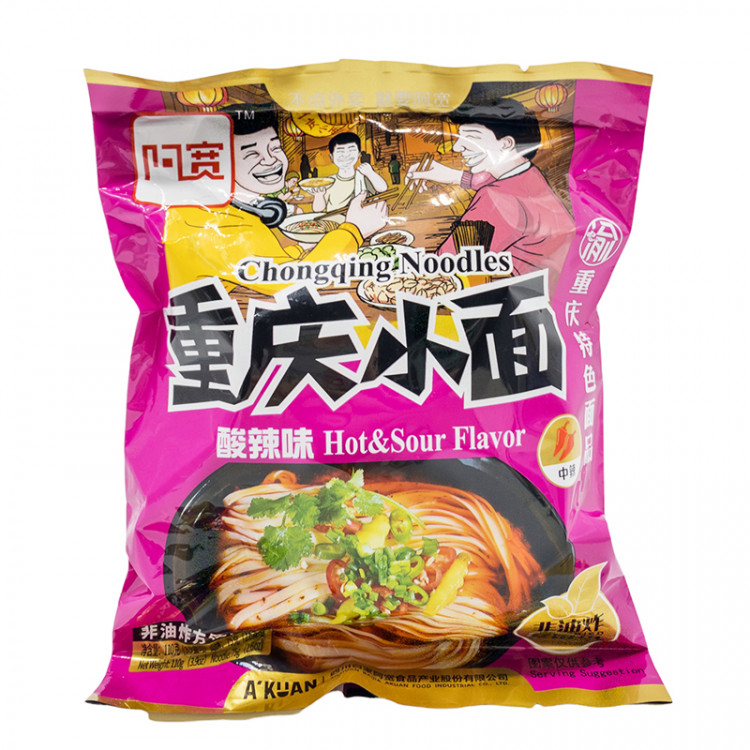 Лапша б/п Akuan по-чунцински с острым и кислым вкусом, м/у 110 г