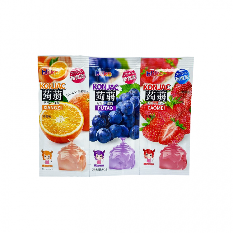 Желе мармеладное с конжаком Ассорти(апельсин,клубника,виноград)Blike, 60 г