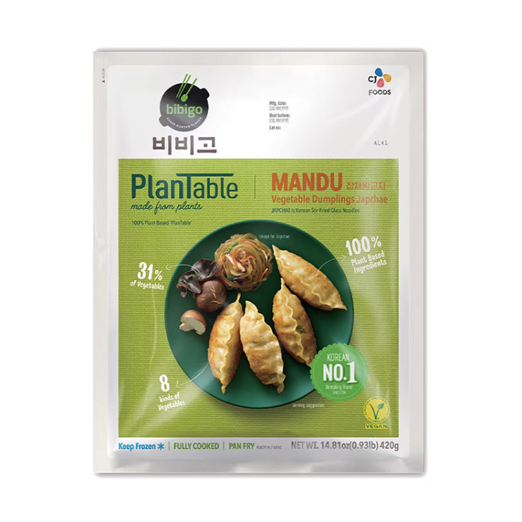 Дамплинги овощные с чапче CJ Bibigo Plantable, 420 г