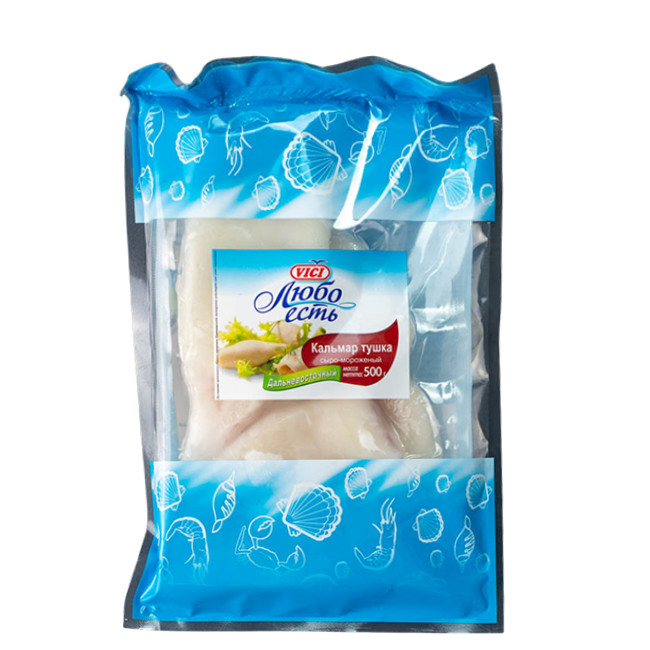 Кальмар тушка без кожи сыро-мороженный 500 гр(VICI)
