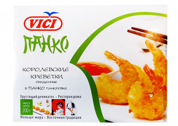 Креветки королевские очищенные в панировке Панко VICI, 200 г ВЫВОД