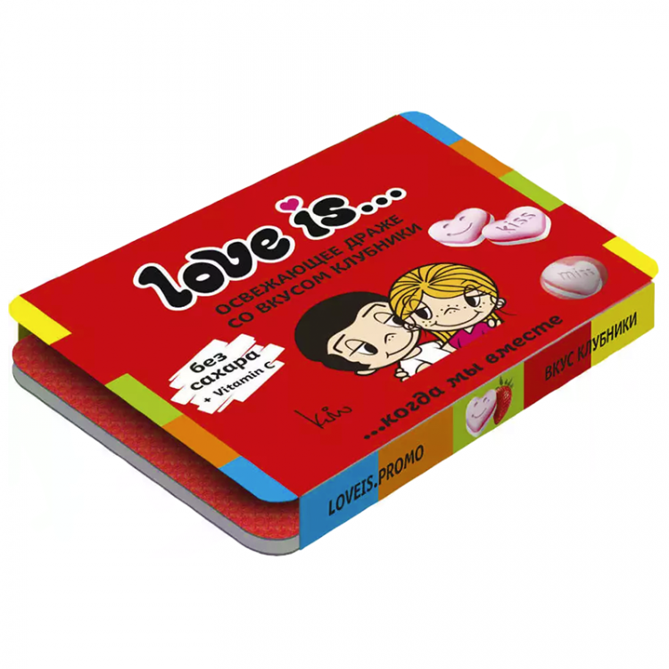 Конфеты Love Is в форме сердца со вкусом Клубники, 10,8 гр