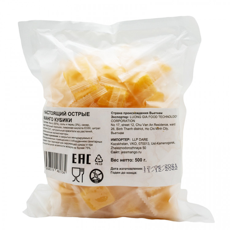 Манго кубики острые Jes's, 500 гр