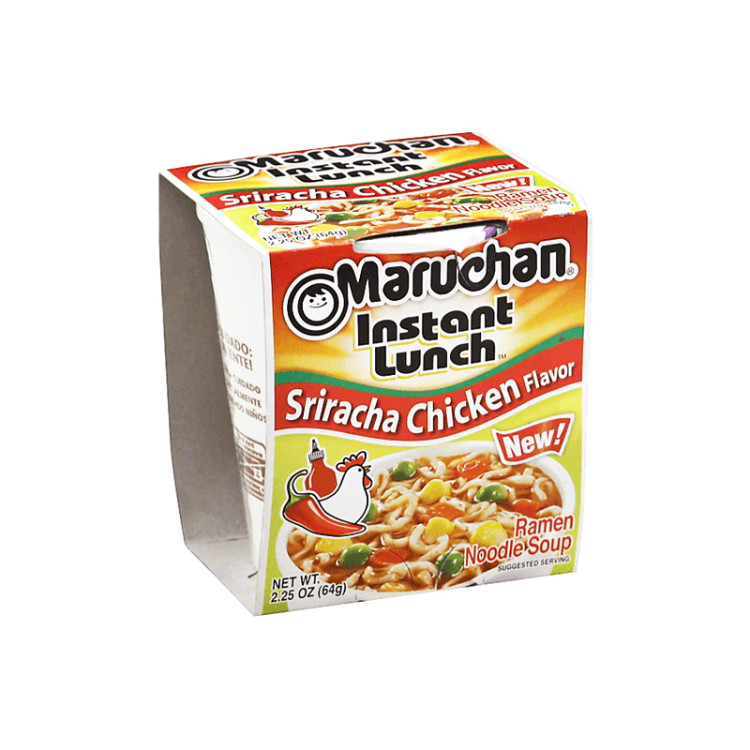 Лапша б\п Маручан Инстант Ланч курица и соус Шрирача, 64 гр