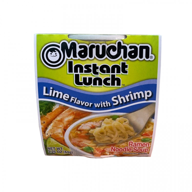 Лапша б\п Маручан Инстант Ланч со вкусом лайма и креветки, 64 г