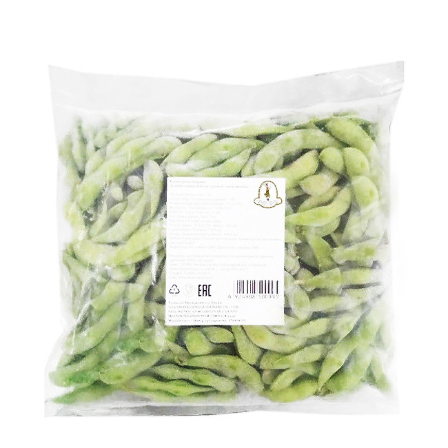 Бобы ЭДАМАМЕ в стручках (прозрачная упаковка), 500 г
