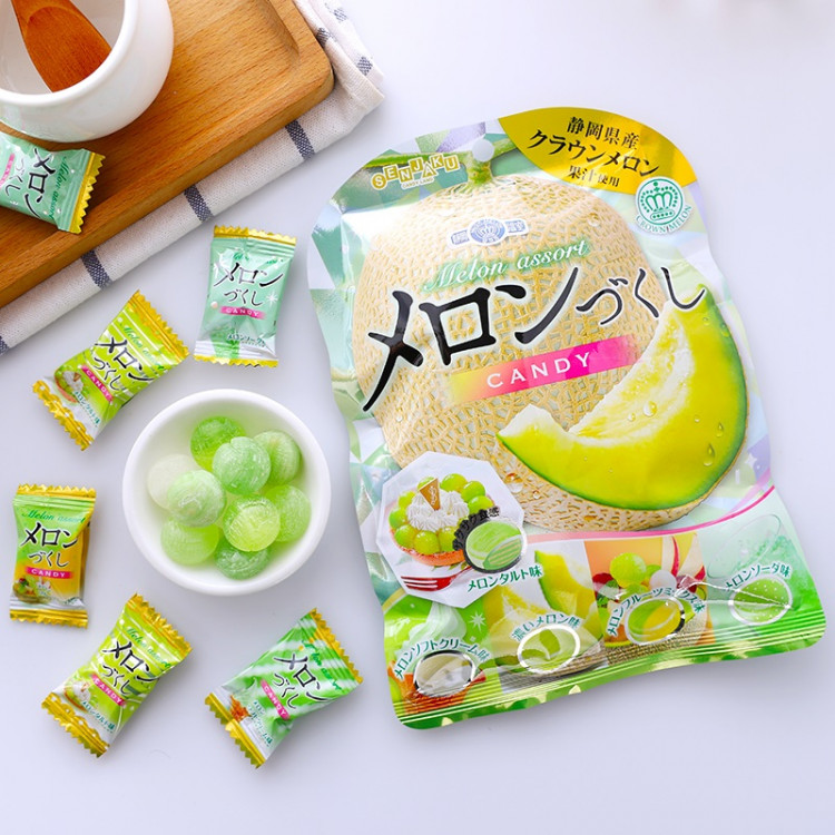 Леденцы со вкусом дыни (пять вкусовых оттенков ассорти) "SENJAKU", 85 гр